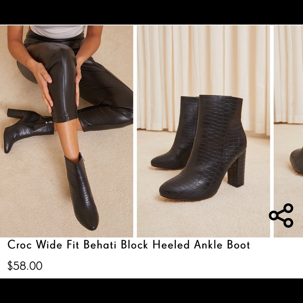 Pretty Little Thing Croc Ankle Boots
